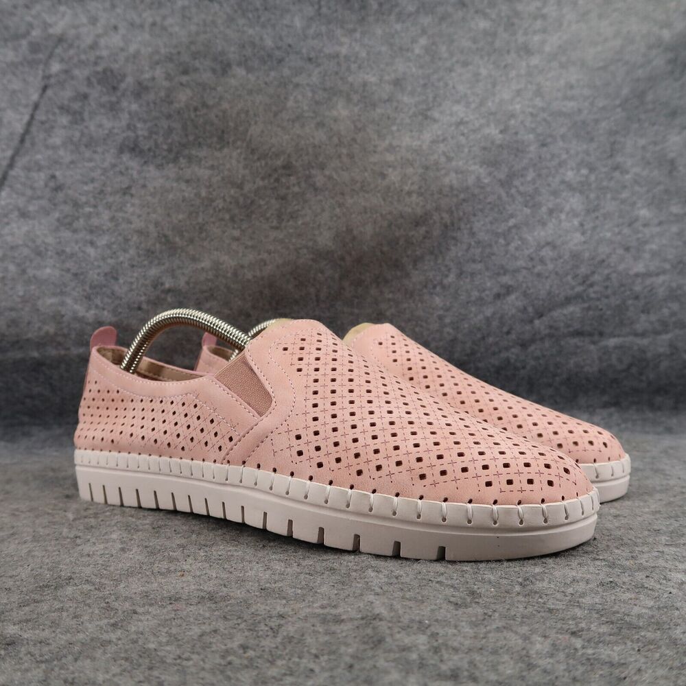 Easy Street Shoes Womens 9.5 Slip On Sneaker Fresh Lifestyle Comfort Casual Pink